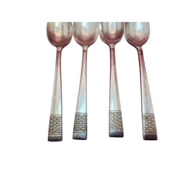 National Silver Co Calvalcade Teaspoons Set of 4 Silverplate 6" 1946 Vintage MCM - Picture 5 of 8